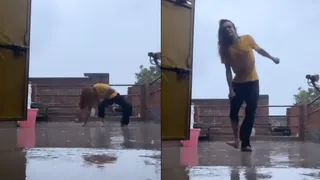 Man Falls Head-First While Making Instagram Reel In Rain; Viral Video Draws Annoyed Reactions